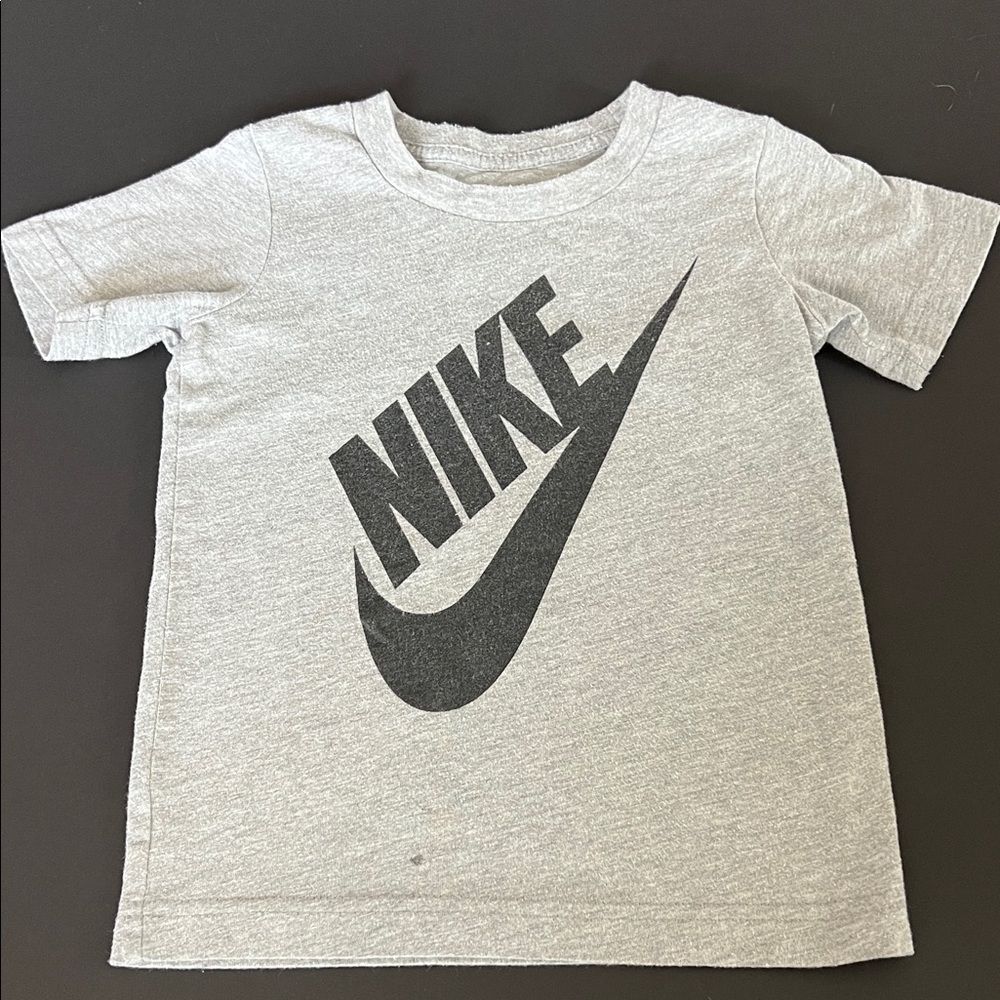 Nike Kids Light Gray Tee with Black Logo